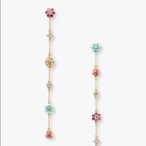 Kate Spade Nature Walk Ladybug Linear Earrings NWOT